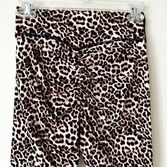 Zyia Active Scrunch Butt Leggings Size 6/8 Ruched Brown Leopard Animal Print - Picture 2 of 7